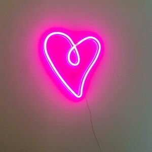 Pink Neon Heart Sign